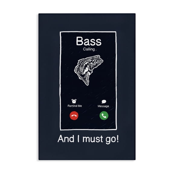 Stupell Industries Bass Is Calling Must Go Canvas Wall Art design by Jedco Brands, Inc., 24 x 16