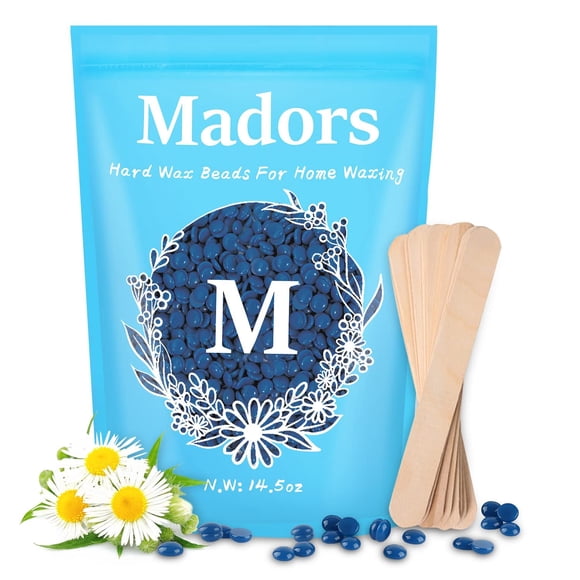 Kit de granos de cera dura para depilación - Madors 1 libra axilas brasileñas cuerpo y pecho grandes cuentas de cera de repuesto para calentador de cera