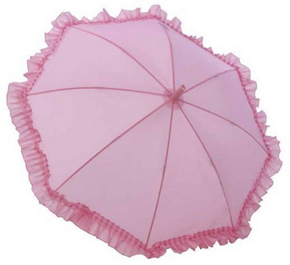 32" White Lace baby shower umbrella pink & blue