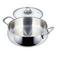 thumbnail image 3 of Venus Stainless Steel Low Stock Pot with Glass Lid 4.2-qt. (4 L) Soup Pot Low Casserole Cooking Pot Suitable for Induction Stove Cookware, 3 of 9