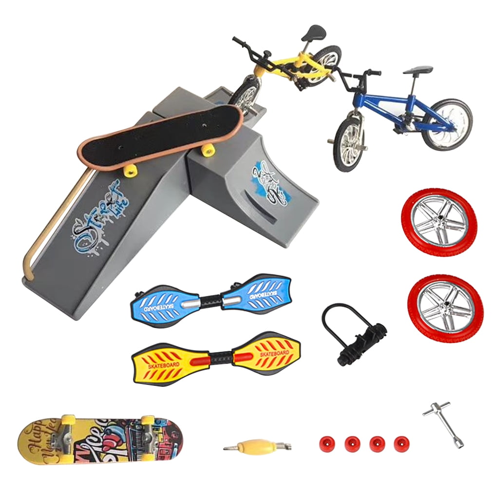 Rinhoo Trade Color Random Fingerboard Set Mini Bike Skateboard Scooter Toy Kit Fingerboard