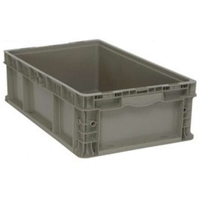 Contenants de Rangement et d'Expédition à Paroi Droite Gris - 24 x 15 x 7,5 Po