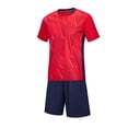 thumbnail image 5 of ITSAME Boys Soccer Uniform Set 3-Piece T-Shirt&Shorts with Knee-High Socks Football Training Outfits Red Size 14, 5 of 7