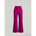thumbnail image 3 of Women's High-Waisted Flare Pants, Front Seam Detail, Stretch Fabric, Suitable For Casual, Formal Occasions And Parties, Black, 3 of 6