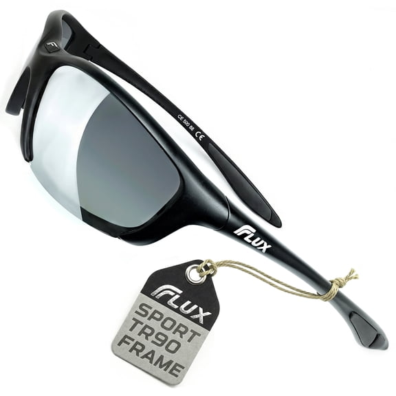 Flux SPORTECH Polarized Sunglasses for Men & Women UV400 Lightweight TR90 Frame, Non-Slip Nosebridge and Temples