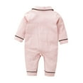 thumbnail image 2 of Girls Boys Cotton Long Sleeve Jumpsuit Loungewear Baby Striped Romper Pajamas Outfits, 2 of 8