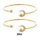 thumbnail image 4 of Jumpingount 2 uds., abierta para mujer, brazalete decorativo de mano ajustable de acero inoxidable, joyería para novia para citas, regalo de fiesta Ropa, zapatos y accesorios Miscelánea Oro Jumpingount AP016027-01, 4 of 6