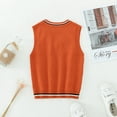 thumbnail image 3 of LiiYii Boys Girls Classic School Uniform Sleeveless V-Neck Knitted Vest Cotton Knitwear Waistcoat Orange 120, 3 of 6