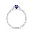 thumbnail image 2 of ANGARA Natural Classic Bezel-Set Round Tanzanite Floral Engagement Ring in 14K White Gold for Women (Size-5mm) | December Birthstone, Anniversary, Jewelry Gift for Women | Natural Tanzanite Ring, 2 of 8