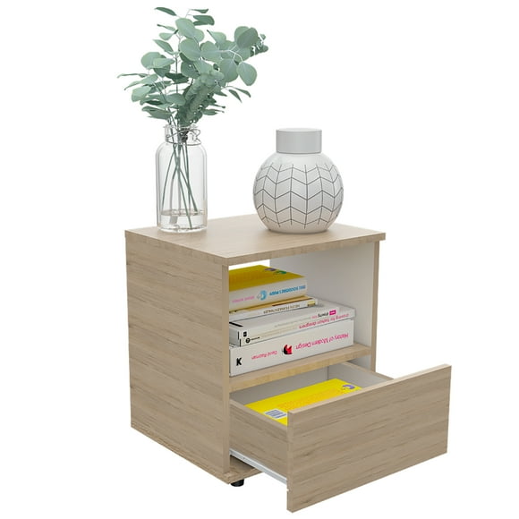 Mesa Noche Camel Rovere/Blanco Madera Aglomerada Excelsior