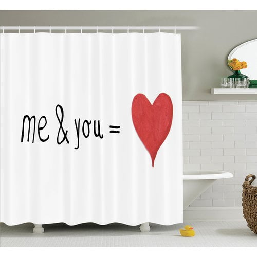 Ambesonne Love Quote Affection Romance Shower Curtain Set