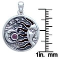 thumbnail image 2 of Jewelry Trends Sterling Silver with Amethyst Celestial Sun Moon Stars Pendant on 18 Inch Chain Necklace, 2 of 5