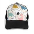 thumbnail image 3 of Naloa Cute Dinosaurs Adult adjustable Print Baseball Hat, Patchwork curved brim baseball capfor Men and Women, One Size, 3 of 5