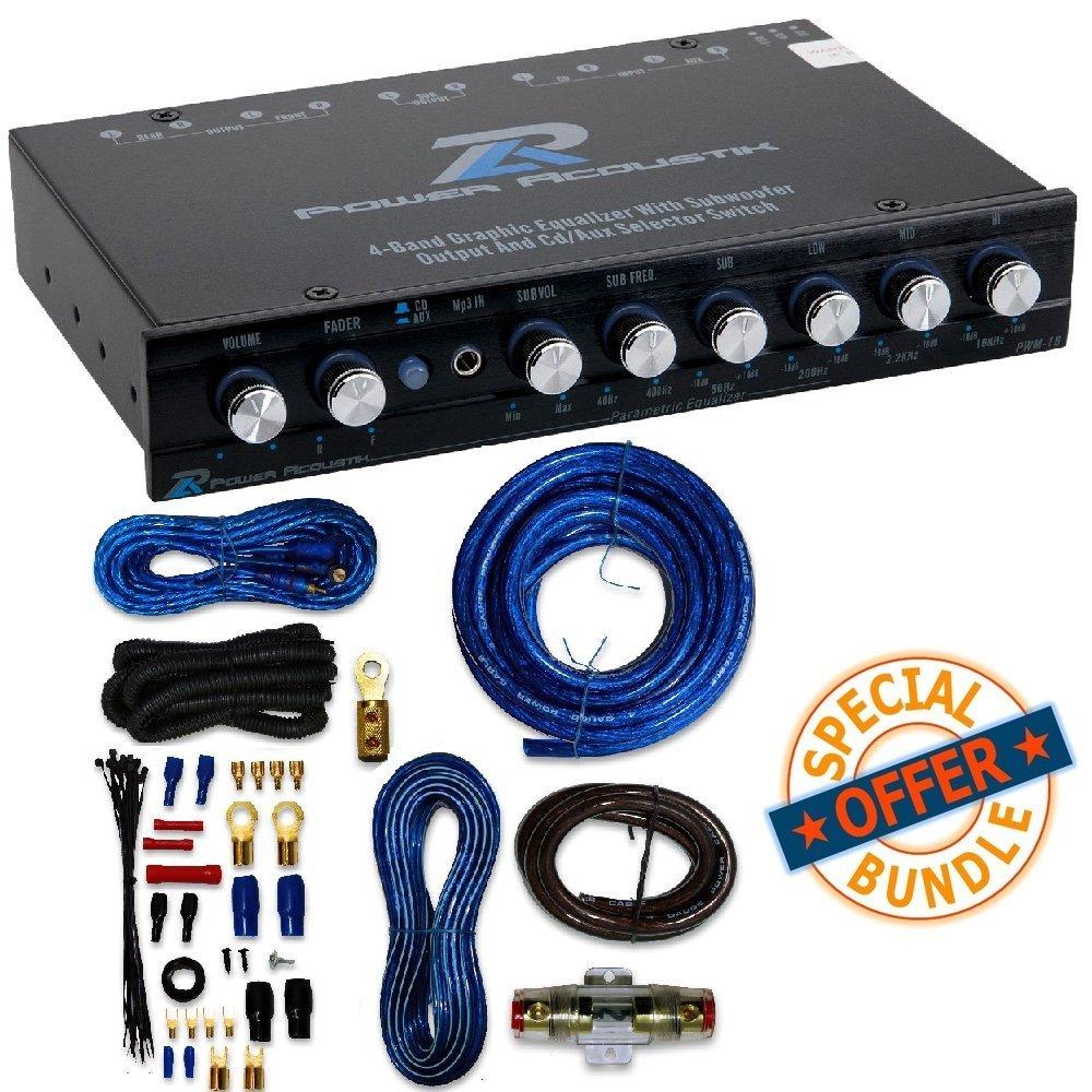 Power Acoustik PreAmp Equalizer W/ 8 Gauge Amp Kit