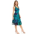 thumbnail image 4 of Sakkas Alba Women's Off The Shoulder Smock Ruffle Midi Dress Tie Dye & Embroidery - Green - One Size Regular, 4 of 5