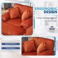thumbnail image 2 of Aukfa Corduroy Chaise Lounge Oversized Dual-layer Cushion Sofa w/ Ottoman for Living Room Bedroom, Orange, 2 of 10
