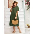 thumbnail image 3 of Zeagoo Plus Size Sundress Short Sleeve for Women Summer Cotton Dresses Casual Loose Pockets Long Dress, 3 of 4