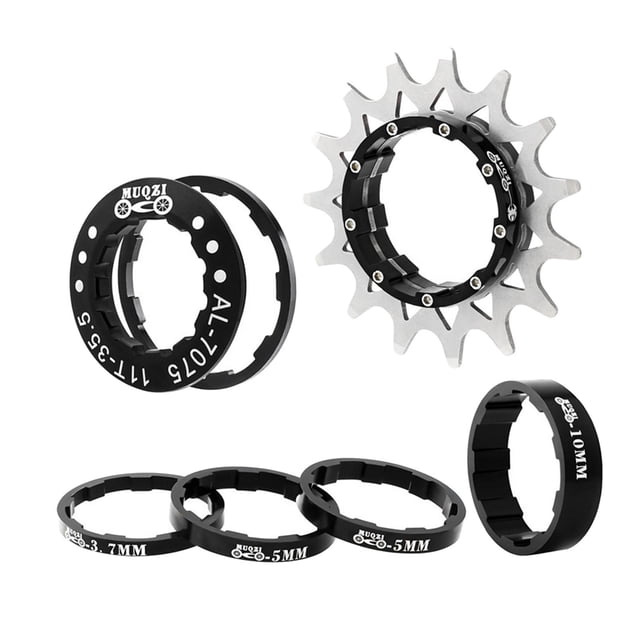 Adaptador extraíble Zulema 15T Single Flywheel Set Acero inoxidable 15 Piñón negro