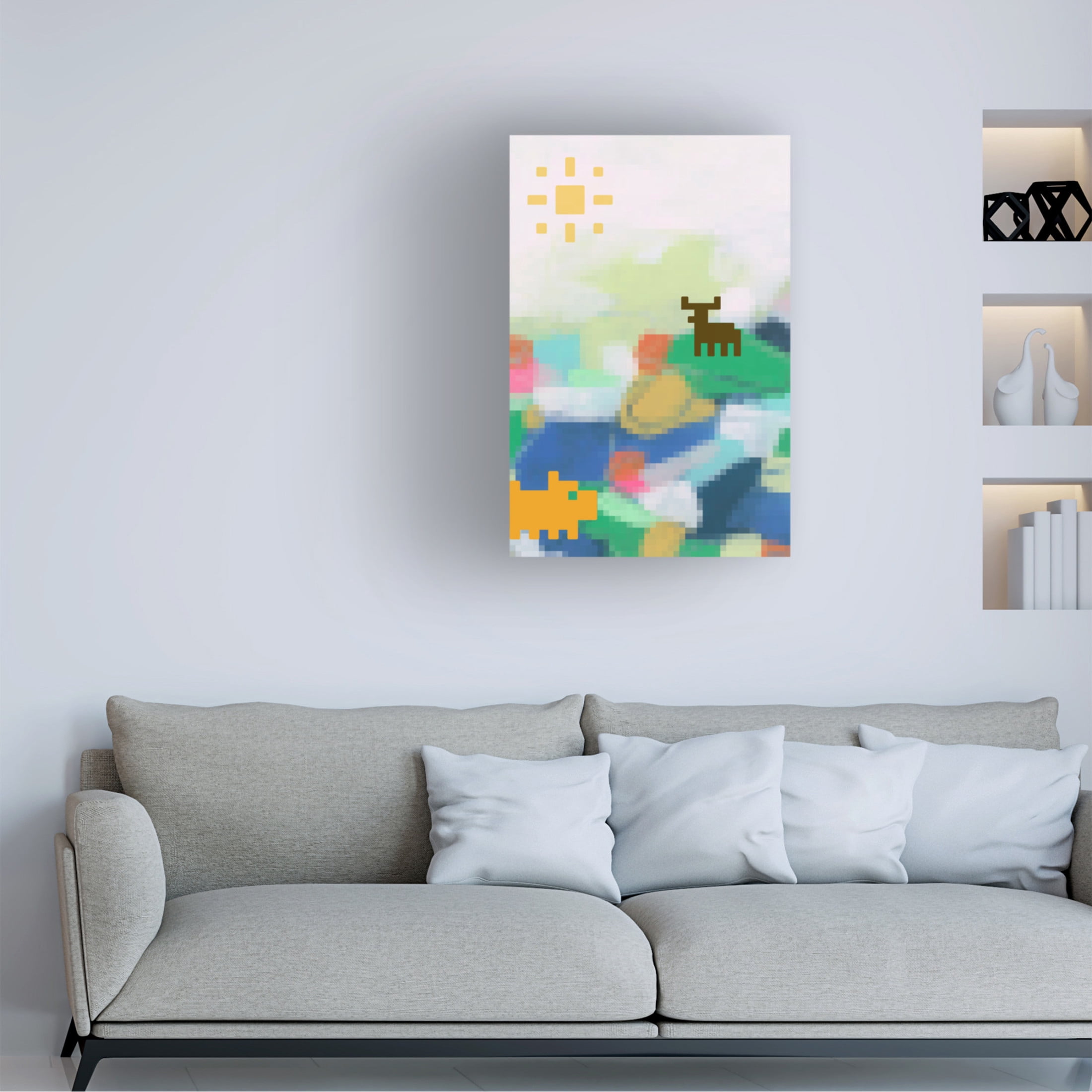 Trademark Fine Art June Erica Vess Pixel Land II Canvas Wall Art