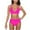 c01Pink, variant on Arnsht Women's Solid Color Bikini Sets V Neck High Waisted Swimsuits Shell Stitched Cheeky Two Piece Bathing Suit Black S