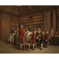 thumbnail image 2 of Eugène Fichel 17x15 Gold Ornate Wood Frame and Double Matted Museum Art Print Titled - The Encyclopaedists in the King's Library (1860), 2 of 4
