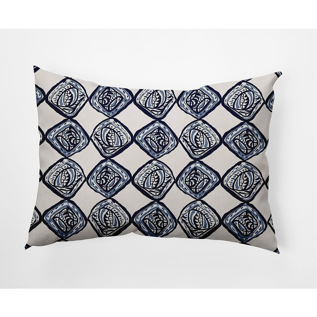 Simply Daisy Cowry Check Outdoor Pillow, Blue/White, 20 in x 20 in
