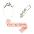 thumbnail image 1 of Faja y corona decorativas para niña de 18 años, más un broche de perla, joyería de cumpleaños de princesa de cristal, regalo de cumpleaños para niñas de 18 años, accesorios de decoración, 1 of 5