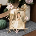 thumbnail image 3 of 4x6 Gold Picture Frame Decor Ornate Pink Floral Metal Photo Frames with High Definition Glass Front, Art Decor Tabletop Display, Gifts Ideas for Women on Anniversary Christmas, 3 of 7