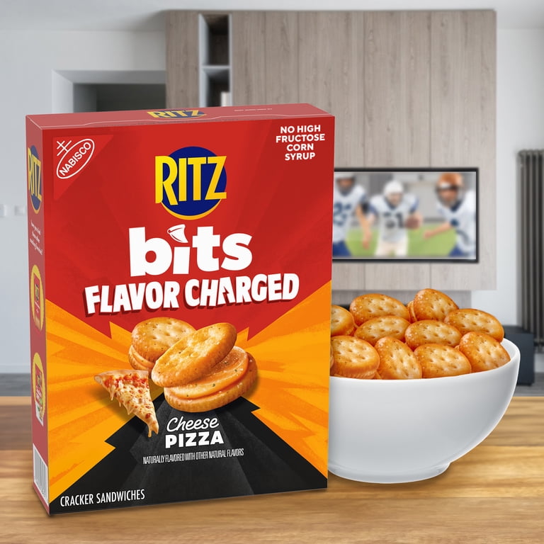 RITZ Bits Flavor Charged Cheese Pizza Sandwich Crackers, Lunch
