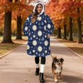 thumbnail image 2 of Sun and Moon Gothic Pattern Oversized Sherpa Fleece Wearable Blanket Hoodie, Double-Sided Warm Fuzzy Pullover with Super Pockets for Women & Men, 2 of 6