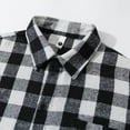 thumbnail image 4 of JUUYY Plaid Shirt for Men Long Sleeve Relaxed Fit Button Down Shirt Casual Classic Plaid Turndown Collar Lightweight Shirt with Pocket Black M, 4 of 8