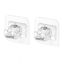 IMCBSTT No Drill Curtain Rod Brackets Set, 2-Piece Adjustable Adhesive Curtain Rod Holders shelf