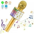 thumbnail image 4 of Wireless Microphone Karaoke Portable Bluetooth Speaker Home KTV Player with LED Dancing Lights Golden, 4 of 5