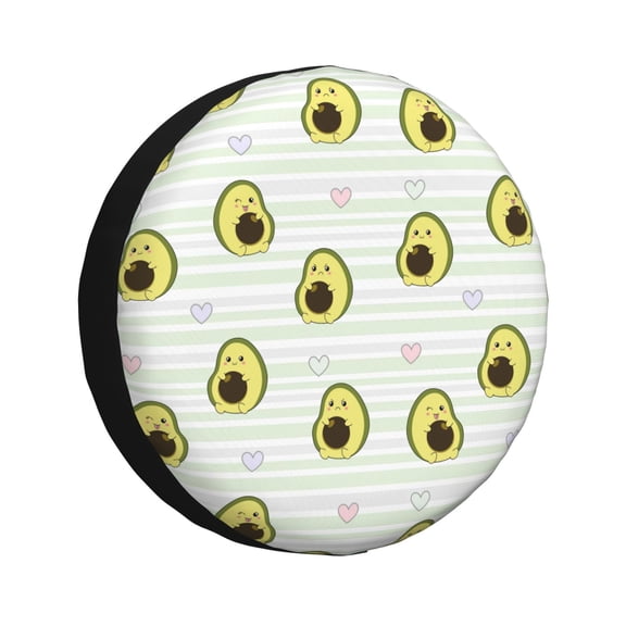 Logiee Avocado of a Hear Print Spare Tire Cover, Universal Wheel Protectors,Waterproof Dust-Proof UV Sun Wheel Tire Cover,Fit for SUV, RV, Travel Trailer, Truck-14 inch
