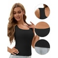 thumbnail image 3 of Unique Bargains Women's U Neck Tank with Built-In Bras S Black, 3 of 6