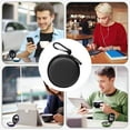 thumbnail image 6 of Headphone case, small round pocket headphone travel case Zipper headphone storage case - black, 6 of 6