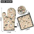 thumbnail image 6 of Pugs and Flowers Kitchen Oven Mitt and Pot Holder Sets 2 Pcs for Baking, Cooking and Grilling, Heat Resistant Up To 392 °F, 6 of 7