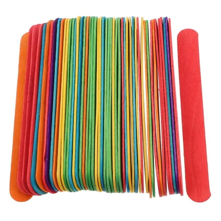 FONDOTIN 50Pcs Jumbo Colored Popsicle Sticks for Diy Craft Supplies Assorted Color