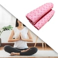 thumbnail image 1 of Toalla de , estera de toalla de , agarre antideslizante de microfibra absorbente para deportes de gimnasio en casa Rosa, 1 of 8