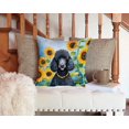 thumbnail image 3 of Coussin Décoratif Caniche Noir dans des Tournesols, 3 of 6