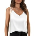 thumbnail image 3 of Timegard Satin Tank Top for Women Deep V Neck Sleeveless Tank Top Spaghetti Strap Camis Loose Tunic Top, 3 of 7