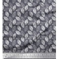 thumbnail image 1 of Soimoi Japan Crepe Satin Fabric Leaves Block Decor Fabric Printed Yard 42 Inch Wide, 1 of 3