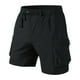 thumbnail image 4 of Pantalones cortos deportivos de secado rápido para hombre - Color liso transpirable - Poliéster, cintura elástica, tallas M-XXXXL, 4 of 5