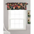 thumbnail image 3 of Watercolor Flowers Kitchen Valances for Windows Farmhouse Linen Window Valance Curtain for Living Room Window Treatment Spring Garden Retro Pastoral Valance Rod Pocket Topper Drape, 60 x 18 Inch, 3 of 6