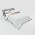 thumbnail image 3 of Ambesonne Modern Bedding Set 3 Pcs, Cartoon Cars Topview Print, Twin, Multicolor, 3 of 3