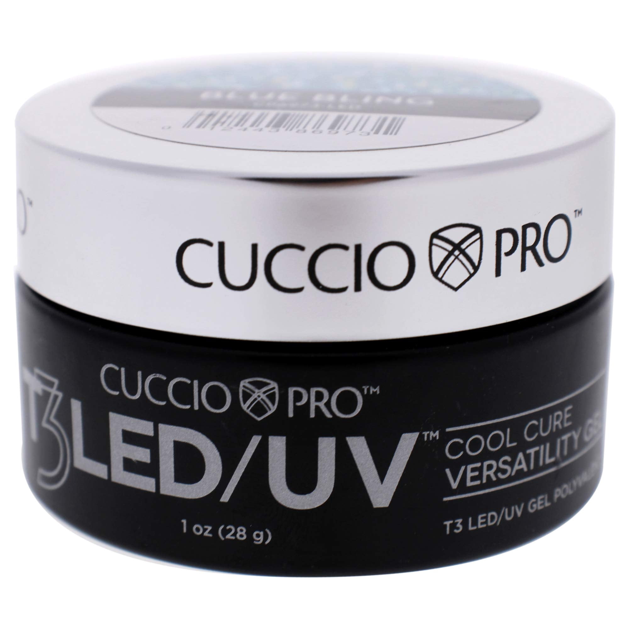 Cuccio Pro T3 Cool Cure Versatility Gel - Blue Bling Nail Gel 1 oz