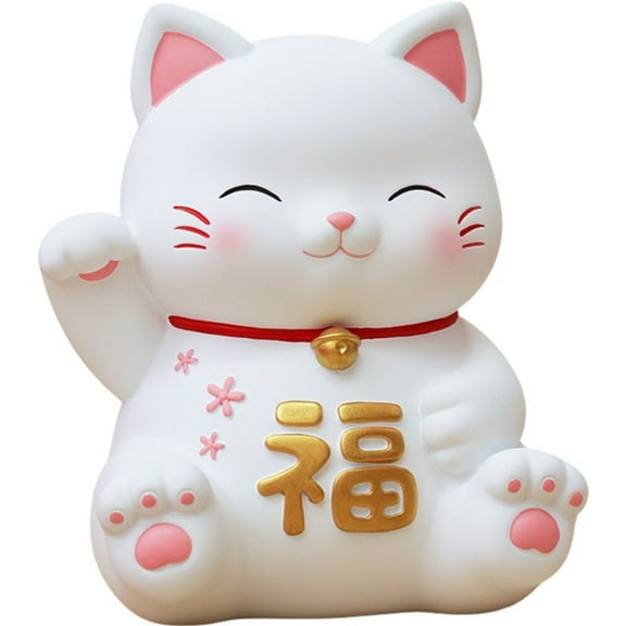 Hzzsbu Lucky Cat Piggy Bank - Maneki-neko Coin Bank for Home, Office, or Car Decor