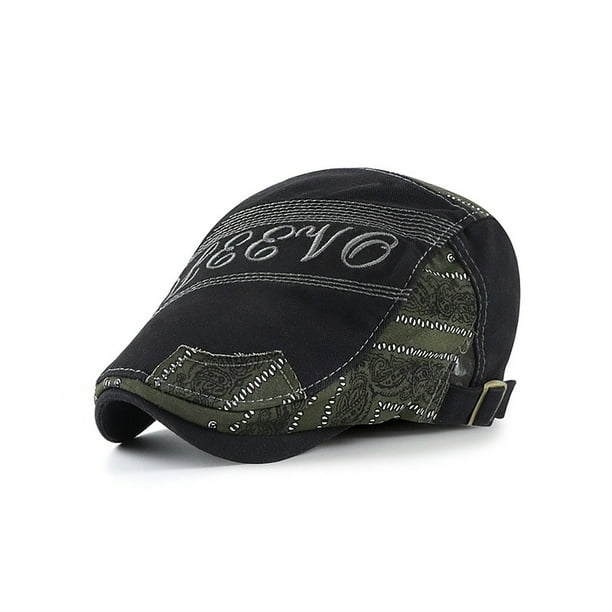 Gorra plana unisex con texto bordado a la moda y pañuelo