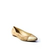 Pre-owned|Kate Spade Womens Metallic Cap Toe Cork Ballet Flats Gold Size 8
