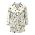 thumbnail image 3 of Oalirro Womens Summer Blouses 3/4 Sleeve V Neck Shirts for Women Ladies Floral Blouses, 3 of 5